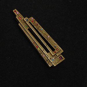 Patricia Locke Gold Tone Brooch/Pin Swarovski…